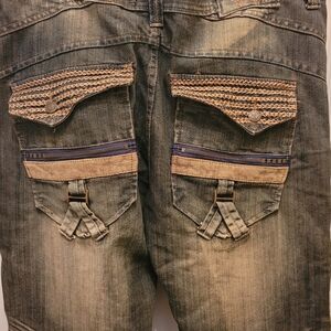 Rare Y2K Unique Back Pocket Biker Men's Jeans! New Without Tag! 100% cotton!